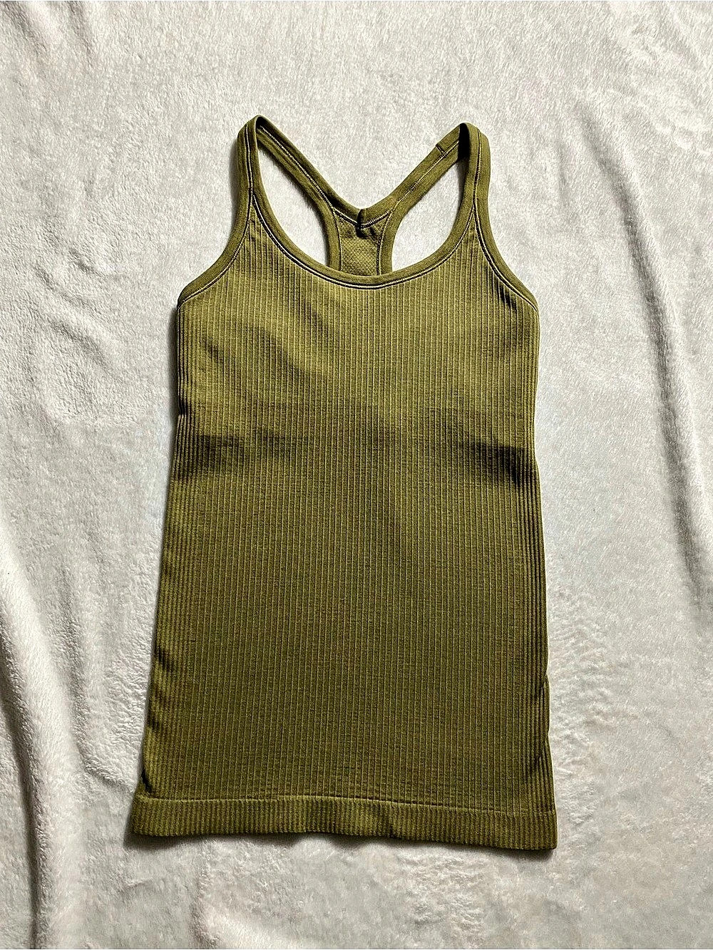 lululemon Ebb to Street Tank Ribbed Green XS
